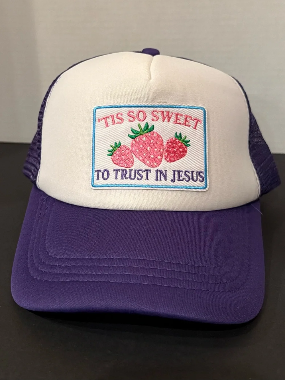 Purple and White Trucker Hat -